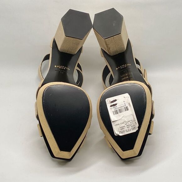Balmain Ava Metallic Leather Platform Sandals size 39 - Picture 12 of 13